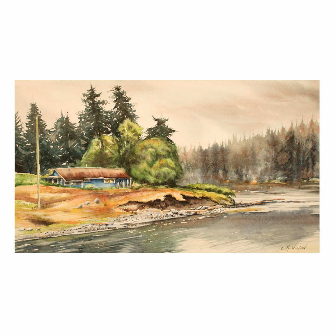 Watercolour Little Blue House - Archival Print